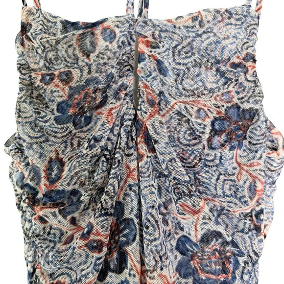 MISA Los Angeles Nicola Floral Mesh Halter Midi Dress Blue Size XS NWT - Picture 6 of 15